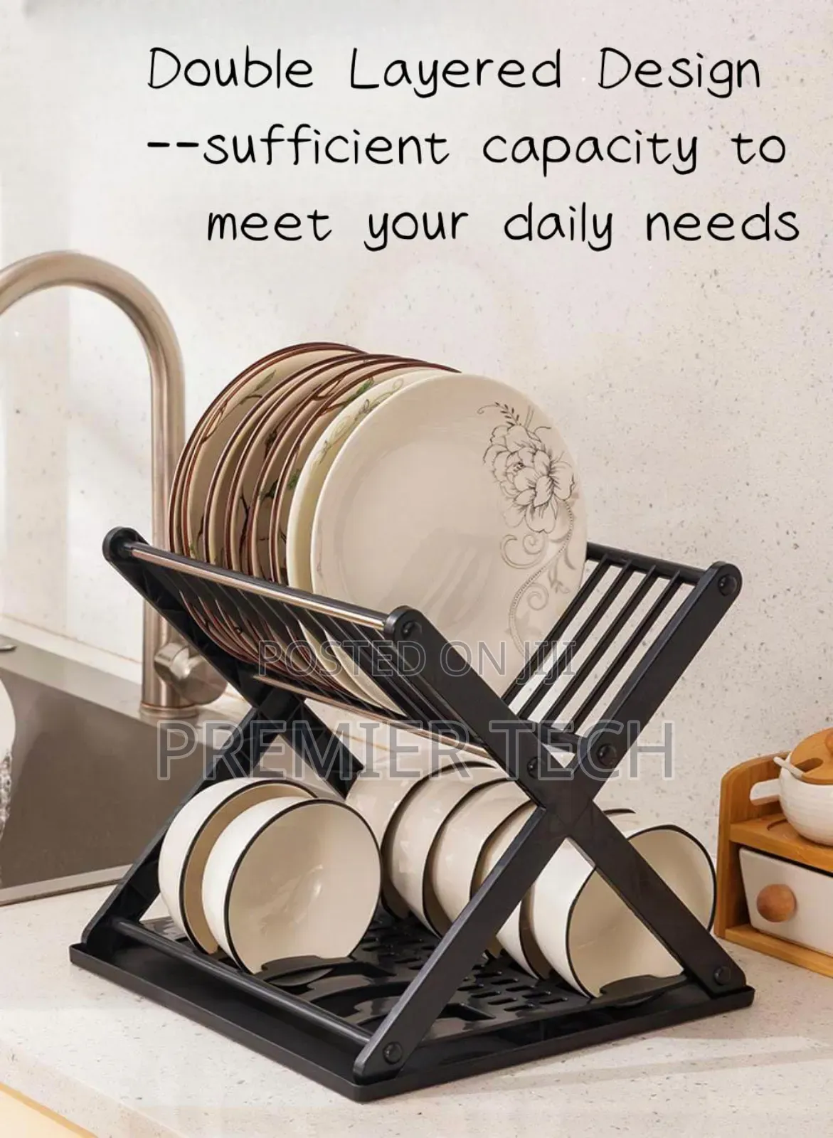 *X Folding Drain Rack - X Shape Foldable Dish Drainer Rack