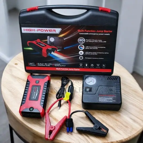 Emergency 12v 99800mah Car Jump Starter Air Compressor Pump