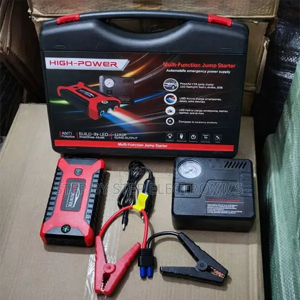 Heavy Duty 12v Car Jump Starter 99800mah With Built-in Pump