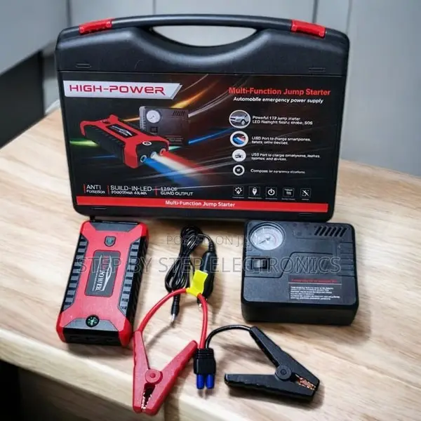 Emergency 12v Car Jump Starter 99800mah With Inflator Power Bank