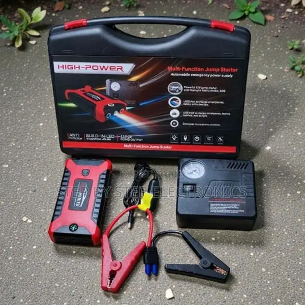 Emergency 12v Car Jump Starter With 99800mah Power Bank Feature