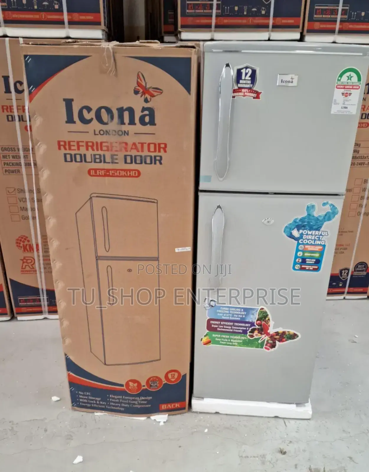 Icona 138l Double Door Refrigerator With Handle