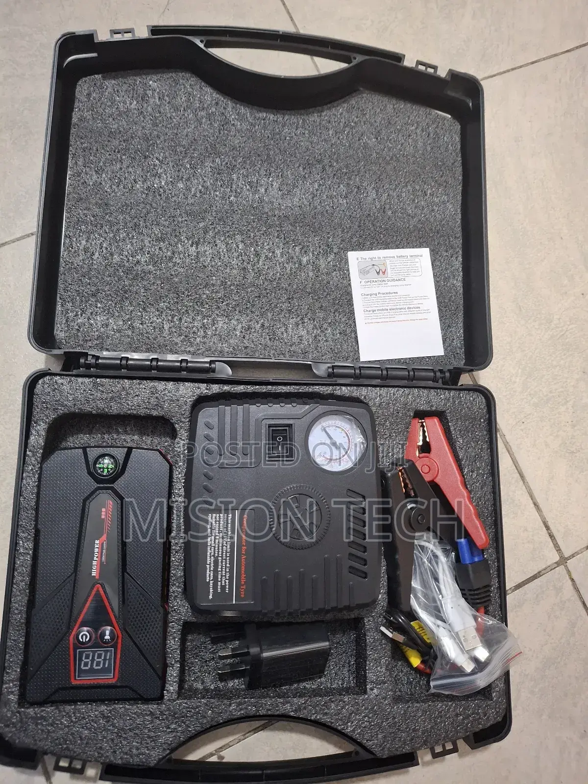 Heavy Duty Car Jumpstarter Kit With Air Compressor
