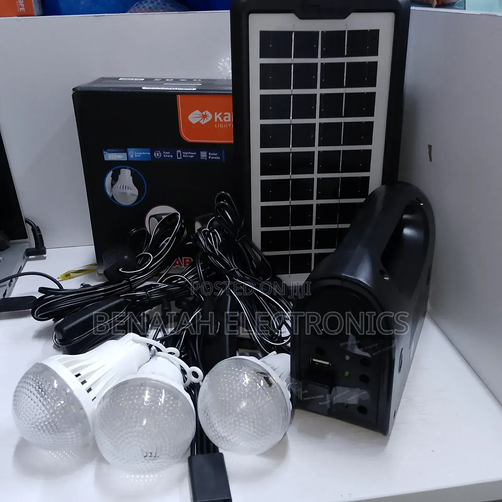 Solar Lighting Kit.Reliable Kamisafe With 3bulbs Power Station