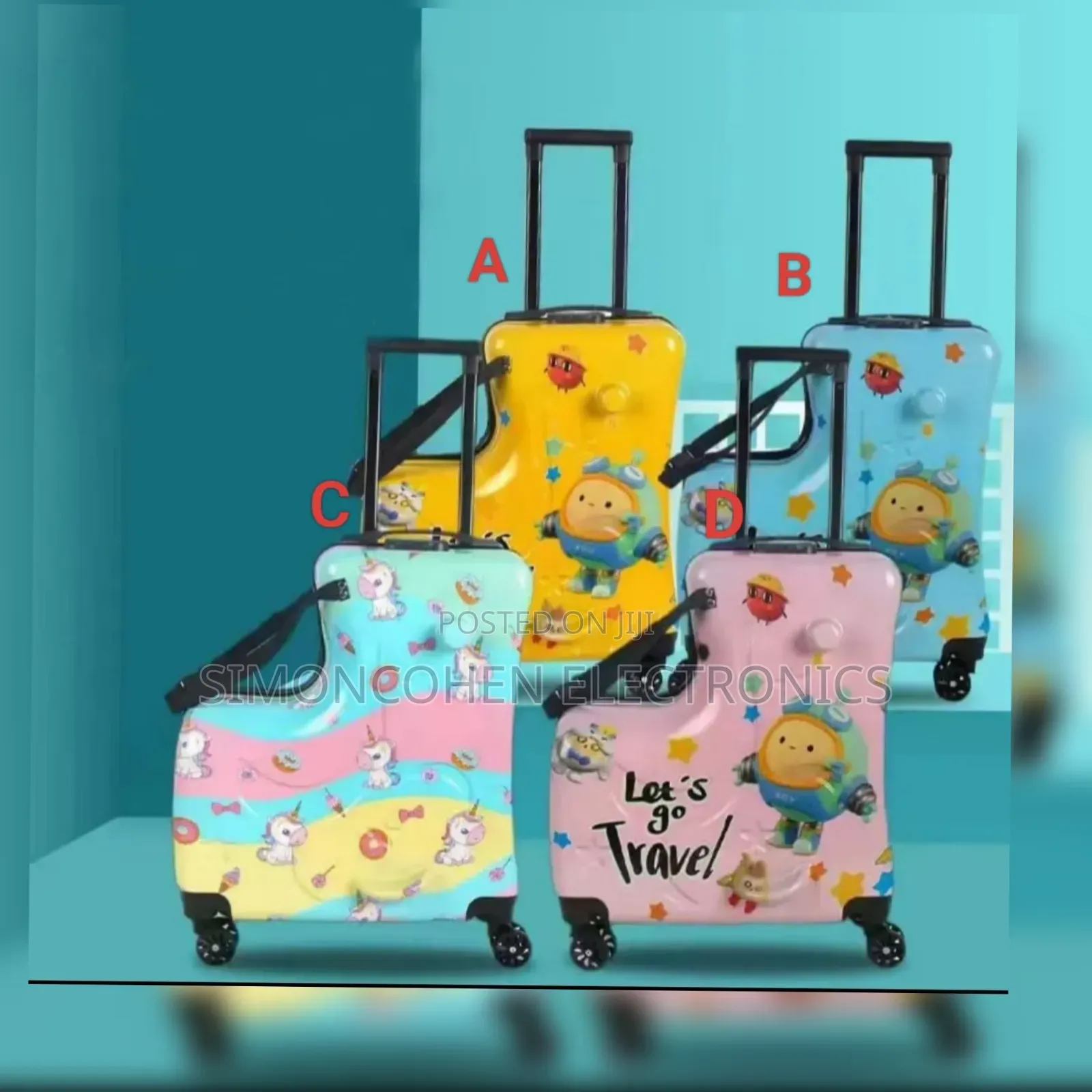 Unisex Kids Cartoon Travel Suitcase