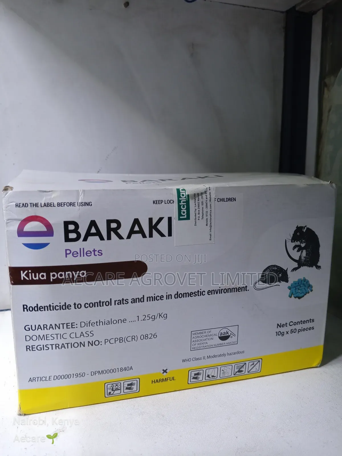 Baraki Pellets Rat, Mice Bait Rodenticide 10grams × 50 Pieces