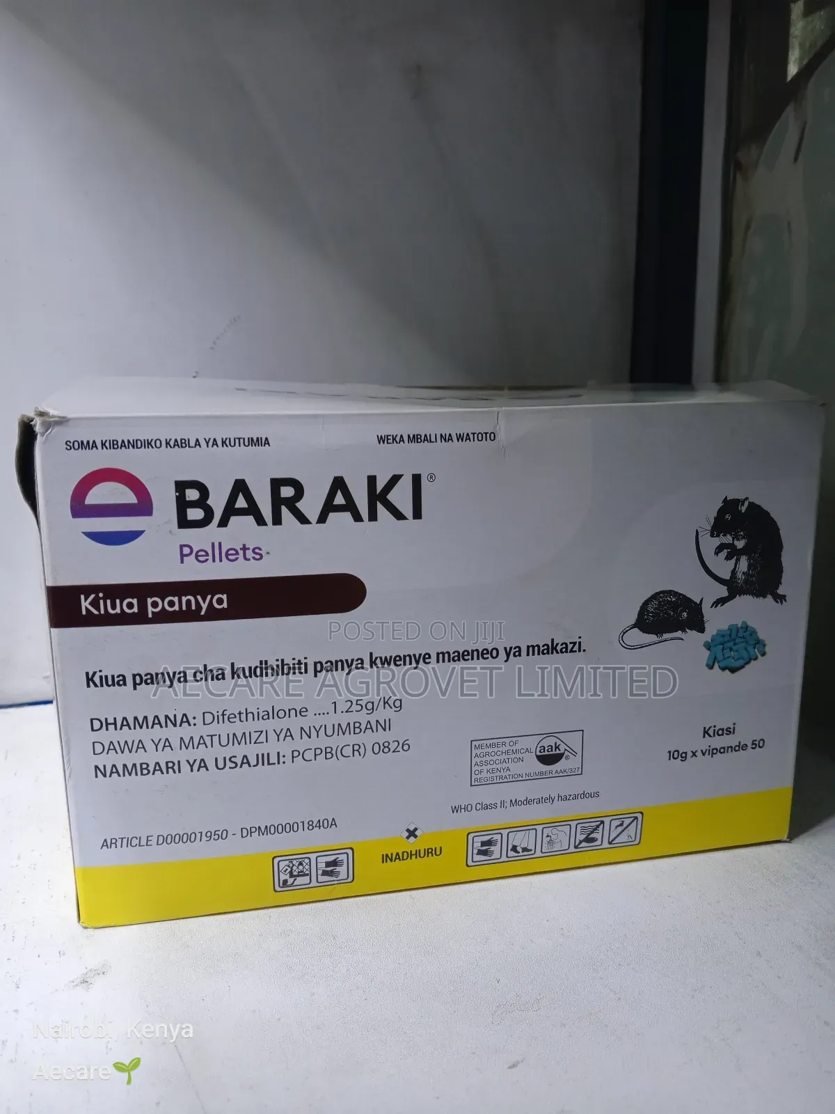 Baraki Pellets Rat, Mice Bait Rodenticide 10grams × 50 Pieces