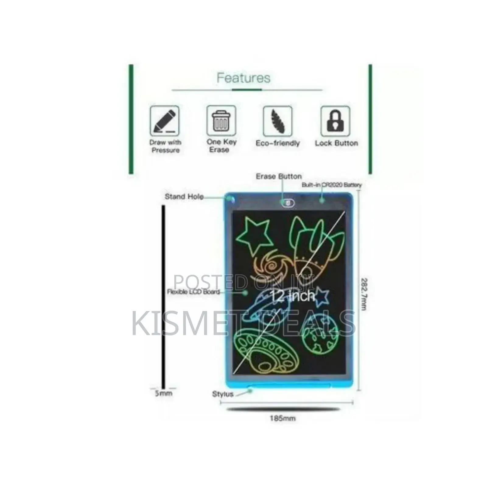 LCD Digital Writing Board Kids Drawing Tablet Educational Erasable
