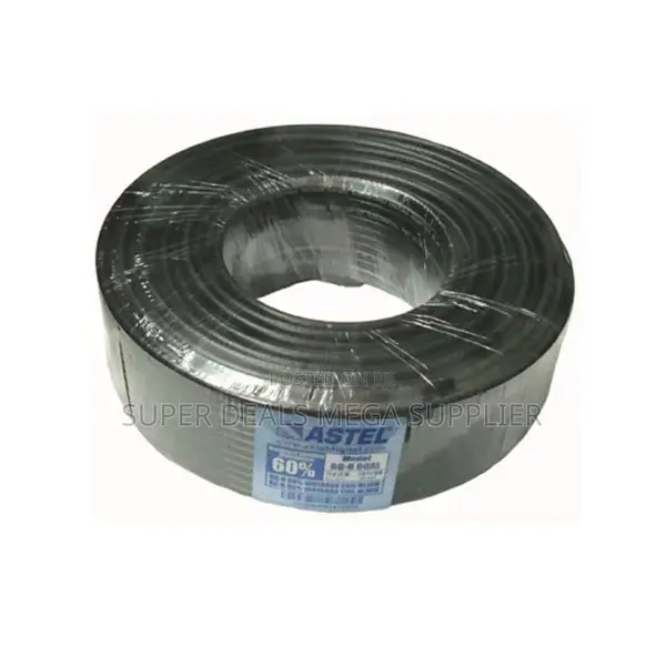 Ultra High Quality Astel 100m Rg6 Coaxial Cable Black Strong
