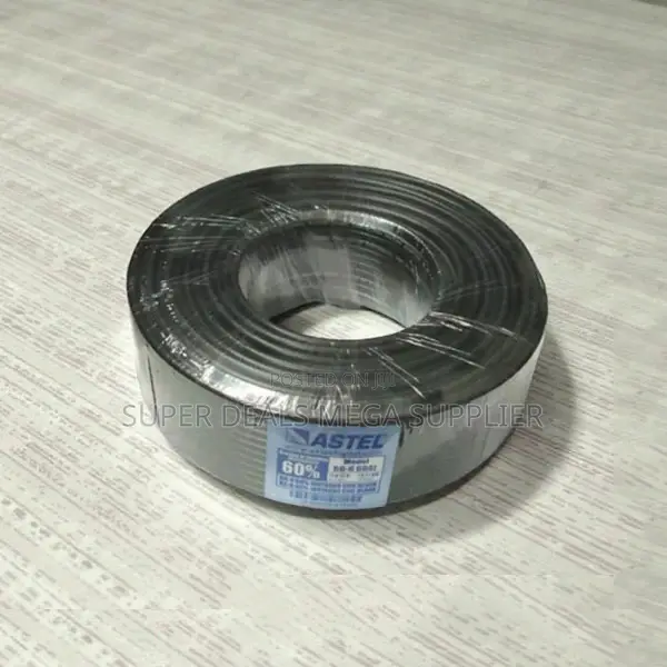 Astel High Quality Material 100m Rg6 Coaxial Cable- Black