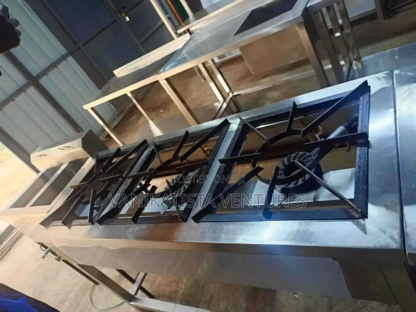 Stainless Steel Three Burner Gas Cooker, Commercial Jiko