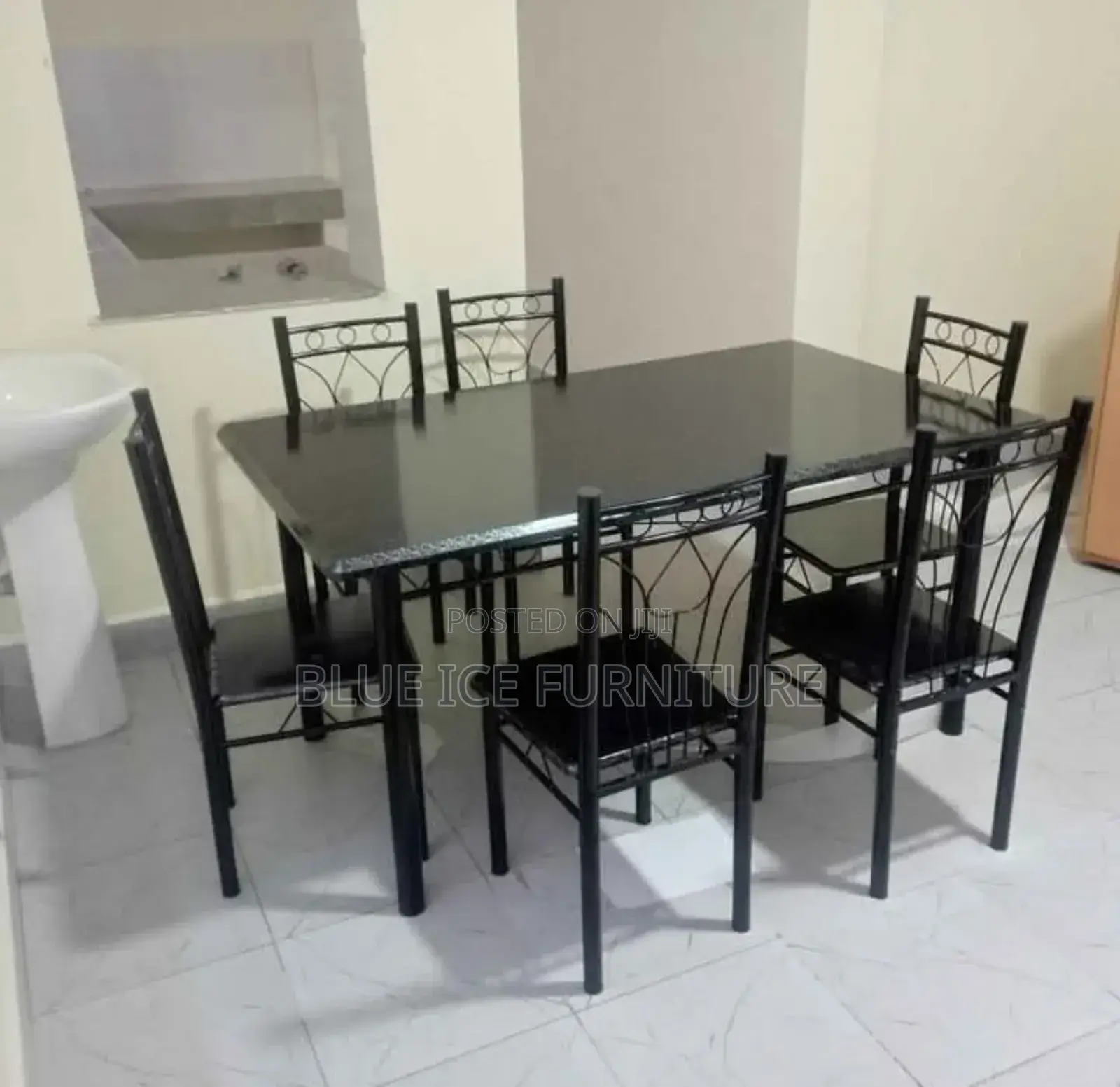 6seater Metallic Dining Table