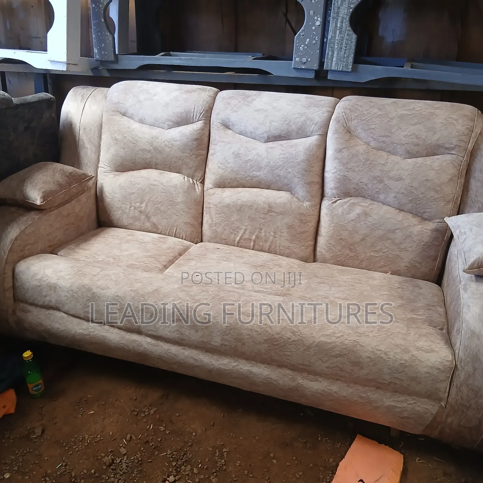 Semi Recliner 3seater Right Brown