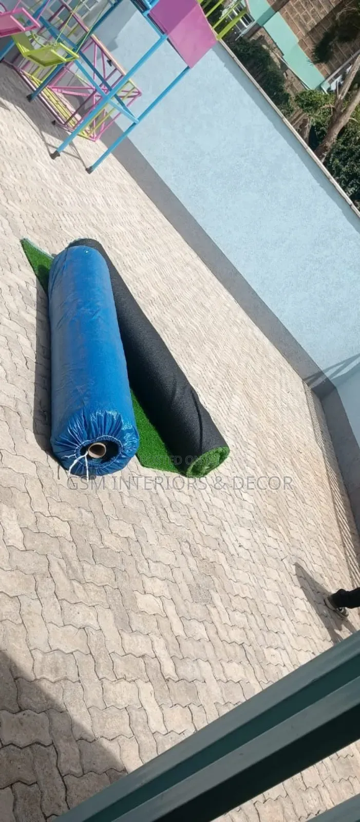 Artificial Green Grass Carpets Ready for Fitting