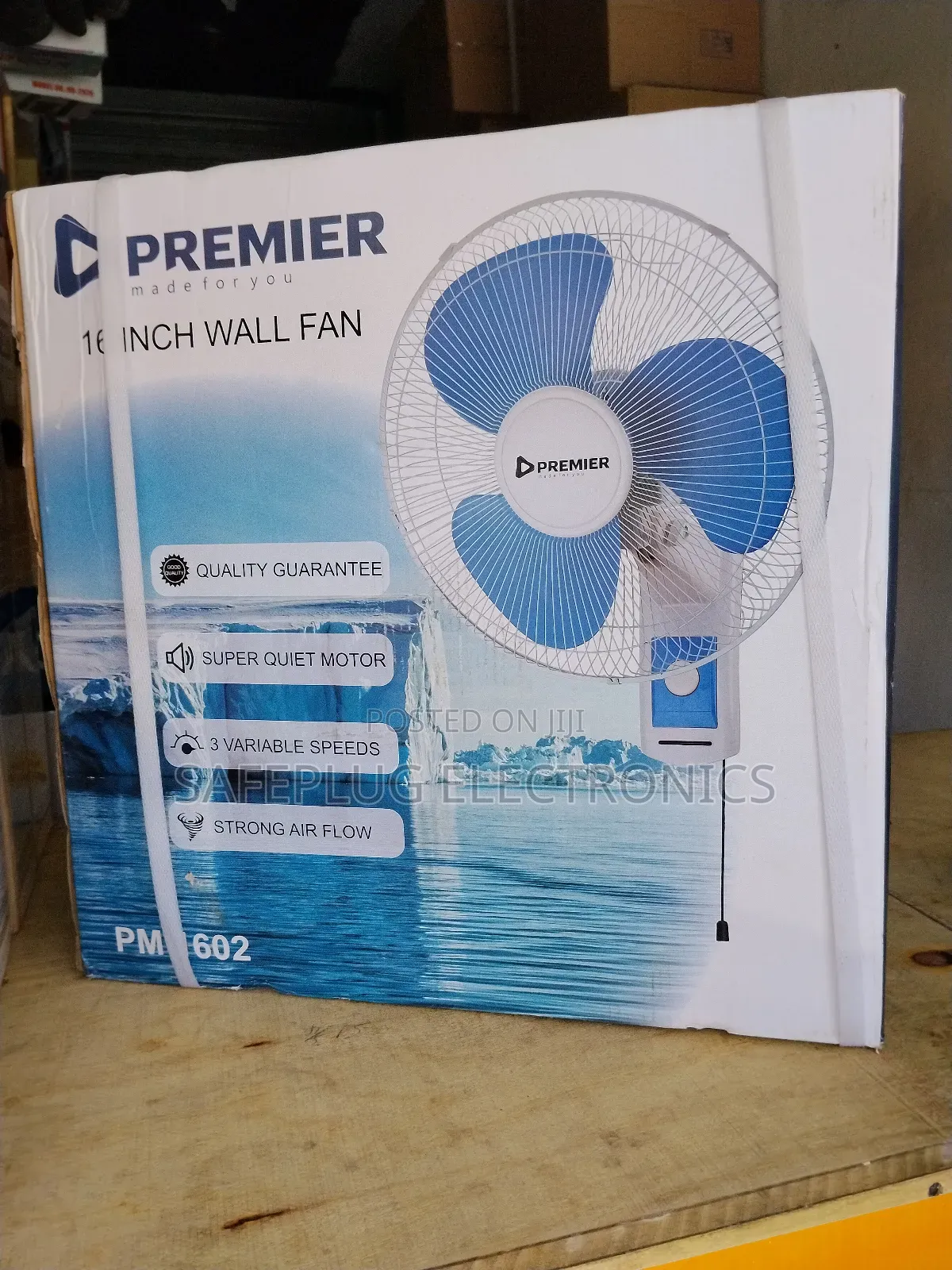 Premier 16" Wall Mount Fan - Low Power Consumption | 1-Year Warranty"