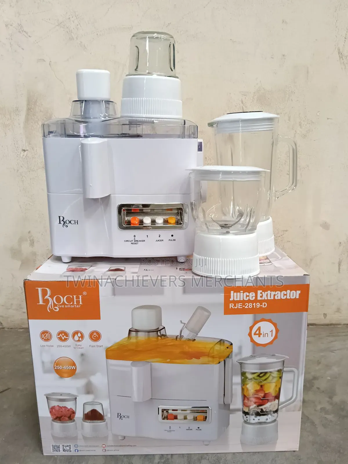 4 in 1 Juice Extractor/Roch Juicer, Blender, Grinder, and Mill/Chopper