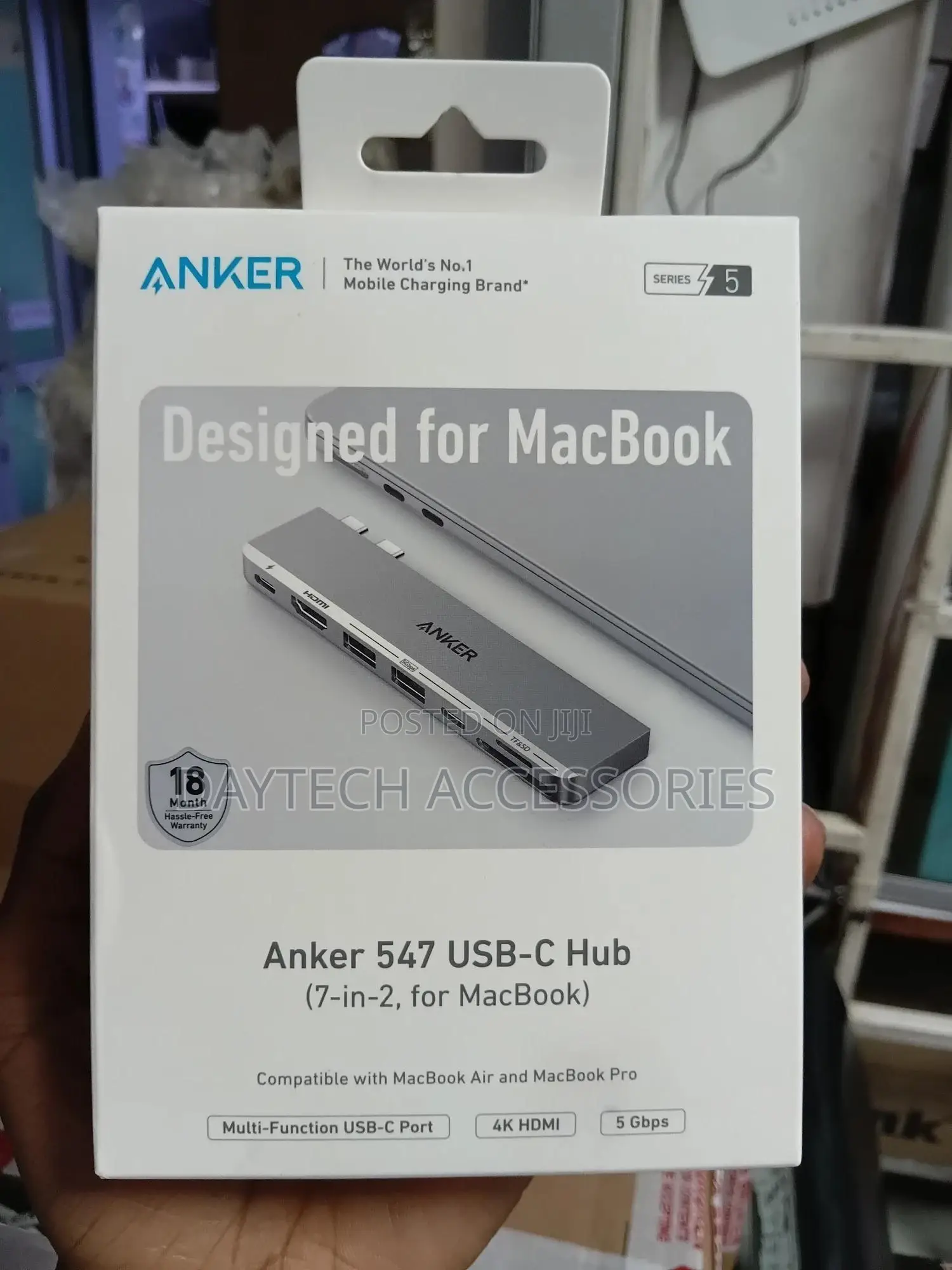 Anker 547 Usb-C Hub (7-in-2 for Macbook, 100w) – A8354ha1 – Grey