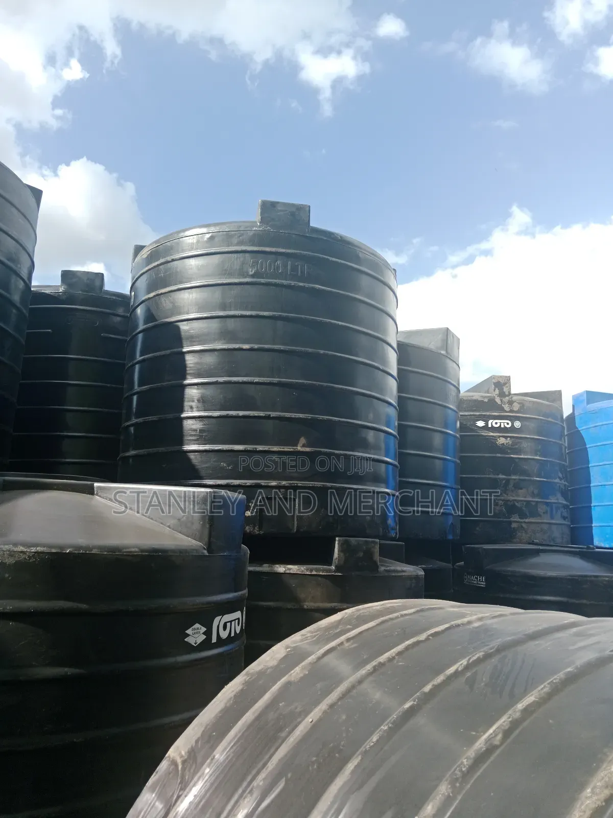 5000l Water Tank Roto New Black. Tall. Free Countrywide Delivery ••