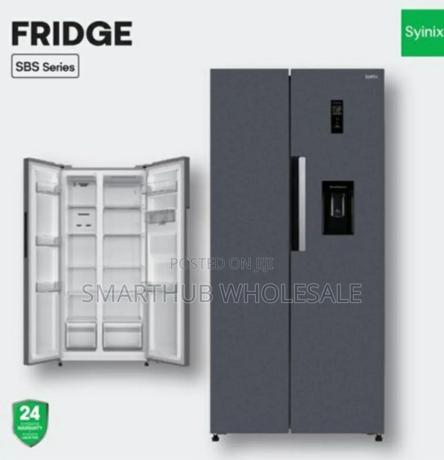 Syinix 460 Litres,Side by Side Fridge With Water Dispenser