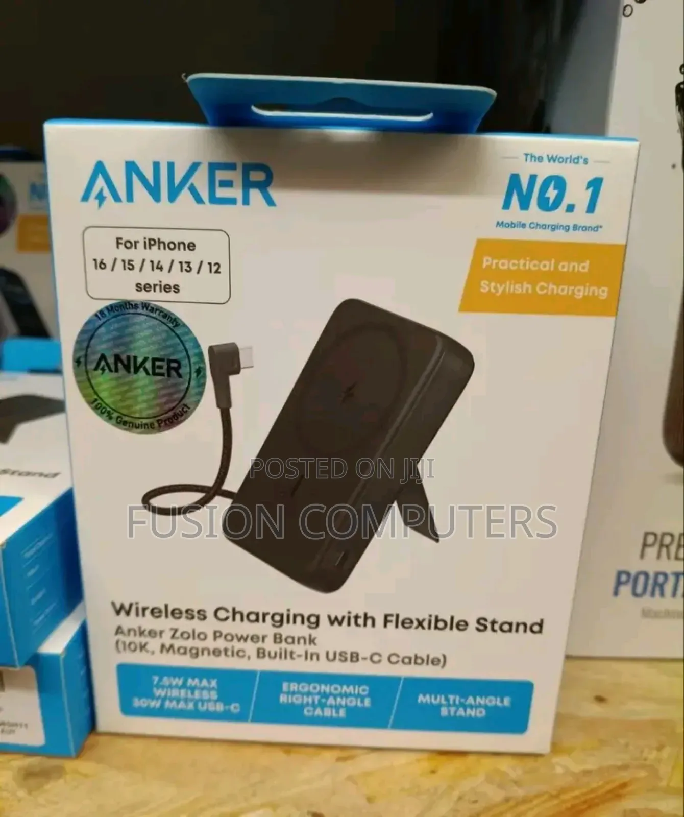 Anker Zolo Magnetic Power Bank (10k,30w,Built-in Usb-c Cable)