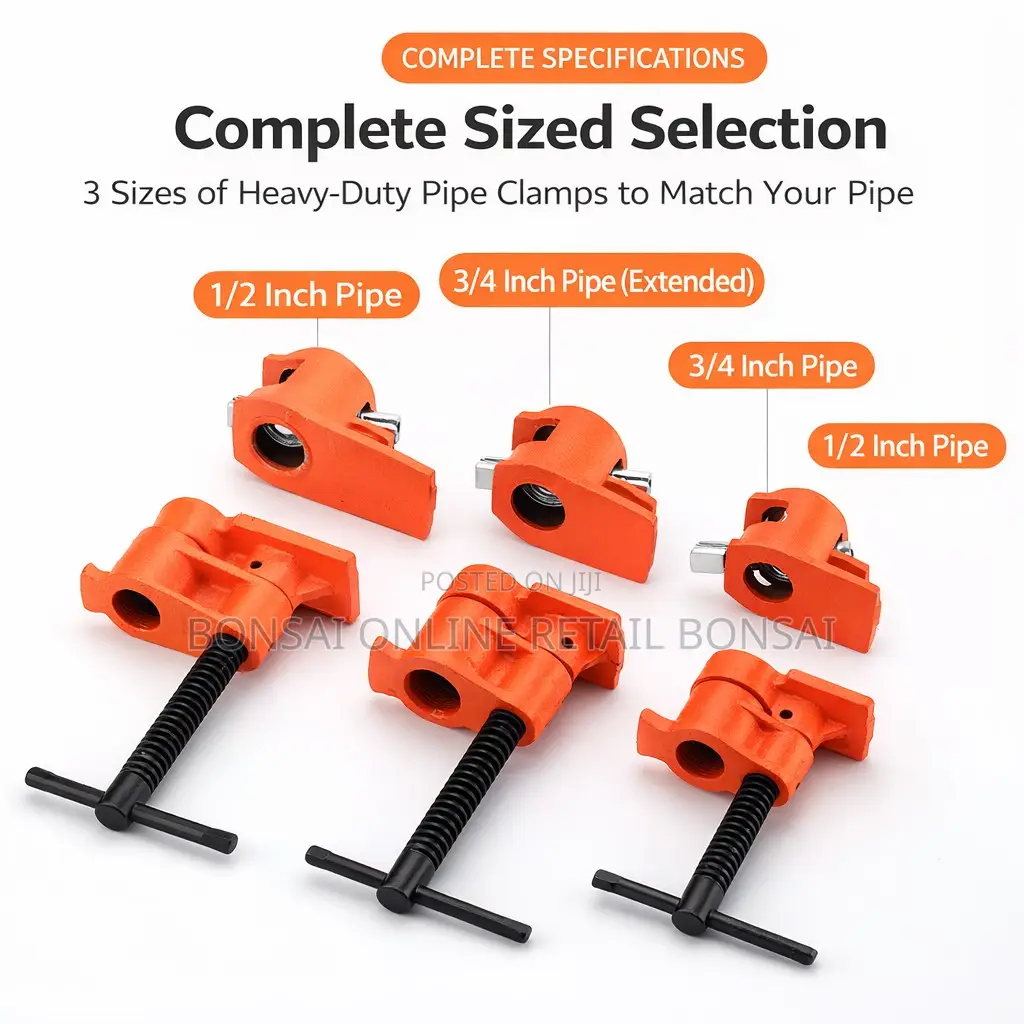 3/4 Inch Heavy Duty Pipe Clamp for Woodworking Projects