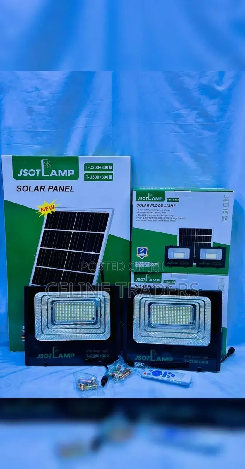 Jsotlamp T-C300+300 Twin Solar Floodlights.