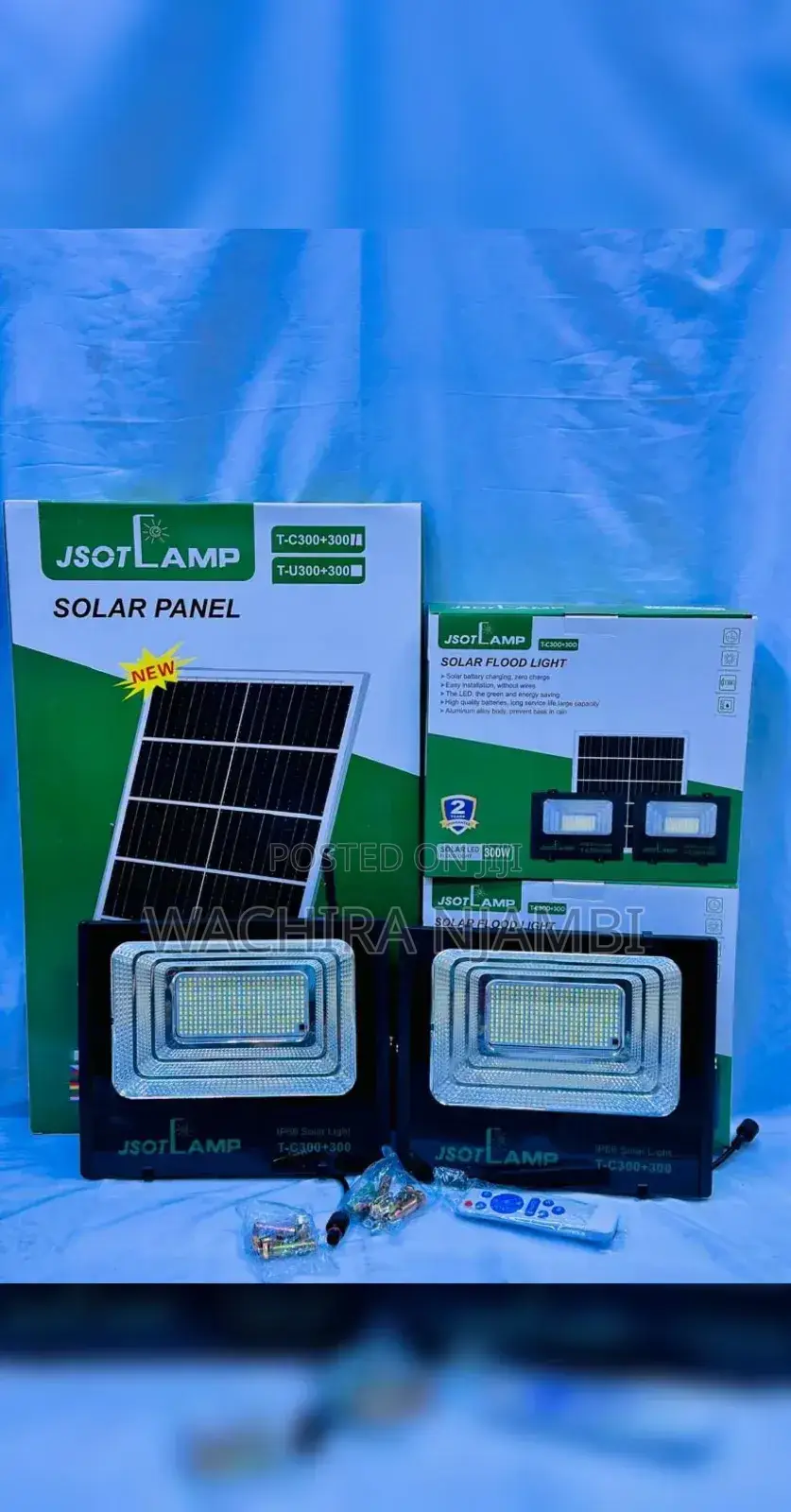 Jsotlamp T-C300+300 Twin Solar Floodlights.