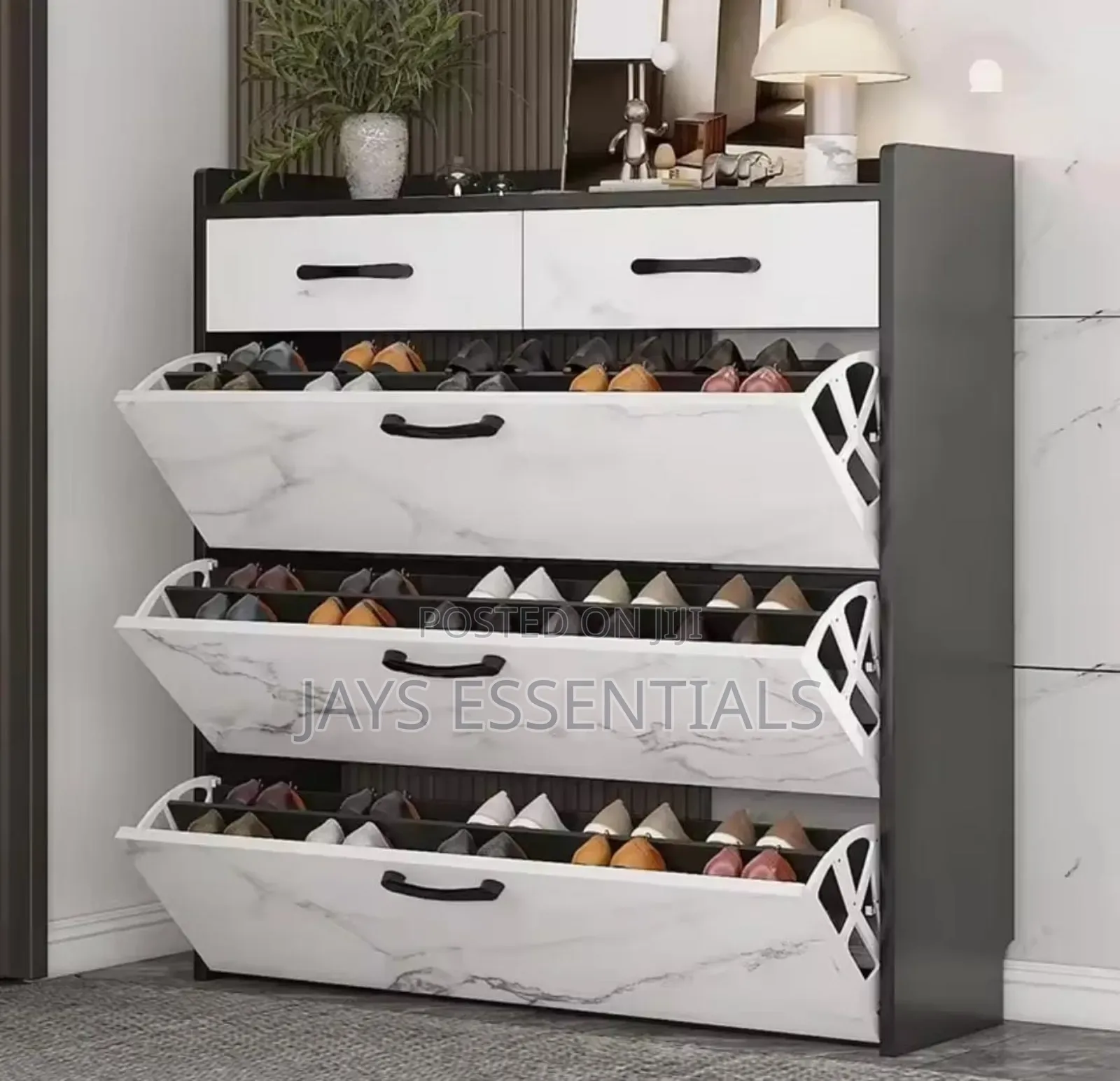 Wooden Bucket Flip Shoe Rack