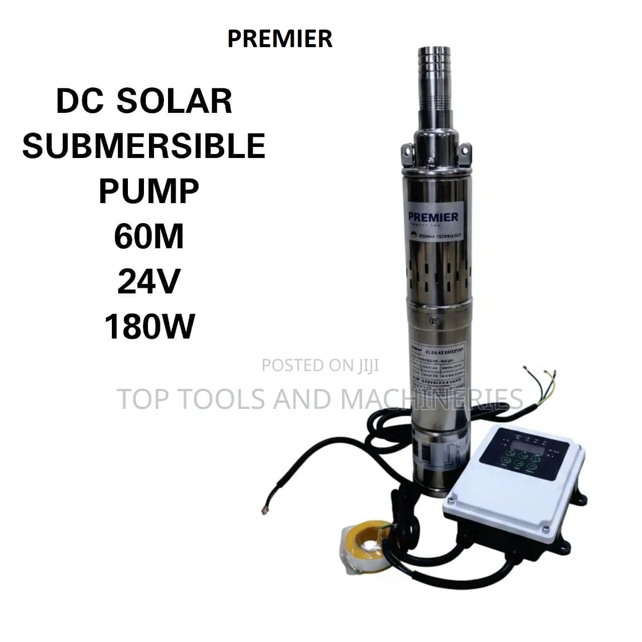 Premier Dc Solar Submersible Pump 60mtr 180w 1.25inch