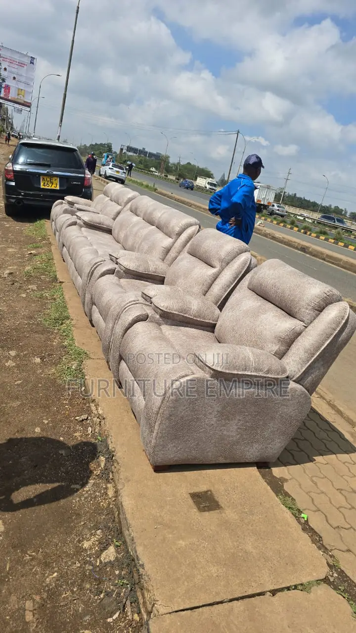 Clear 7 Seater Semi Recliner Sofa 3,2,1,1