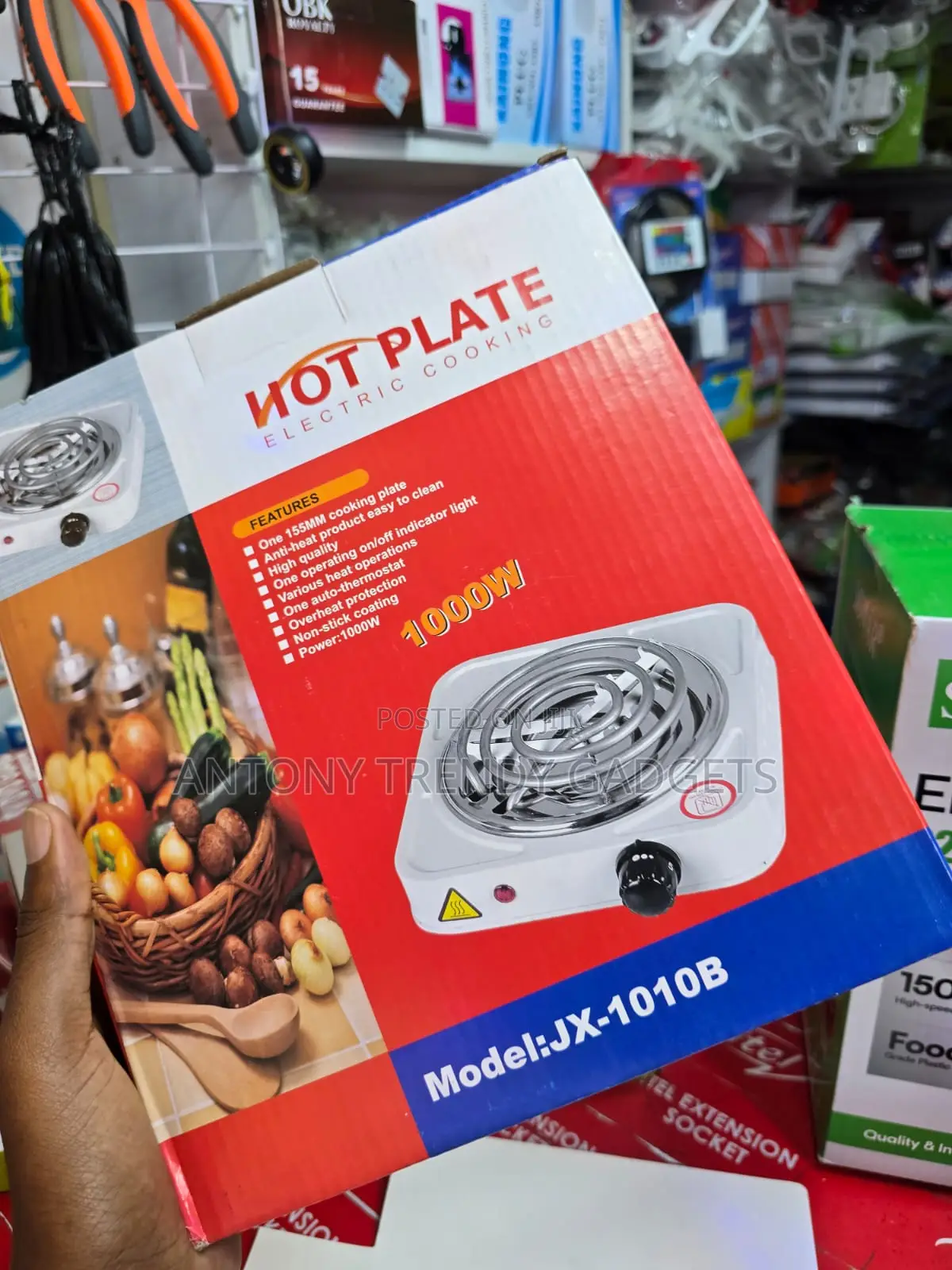 Portable Single Burner Hot Plate With Non-stick Surface