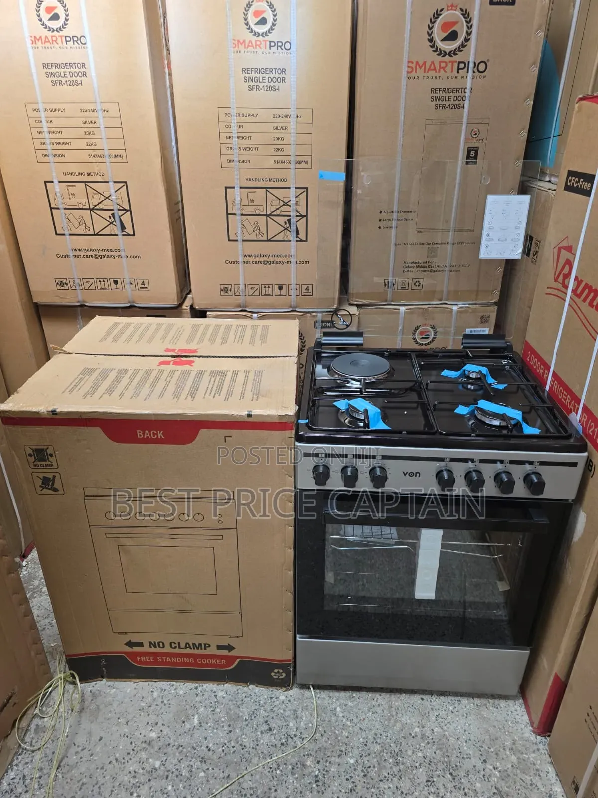 60*60 Von Cooker 3gas + 1electric Standing Cooker