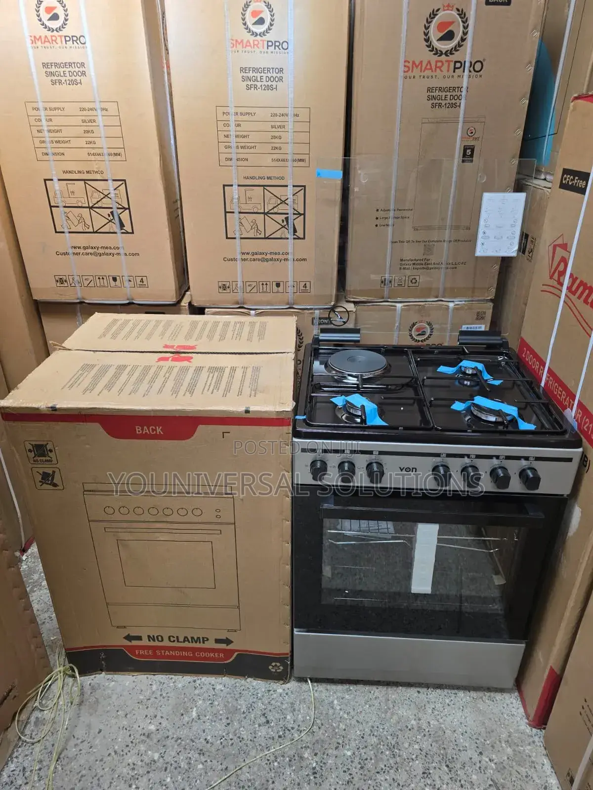 60*60 Von Cooker 3gas + 1electric Standing Cooker