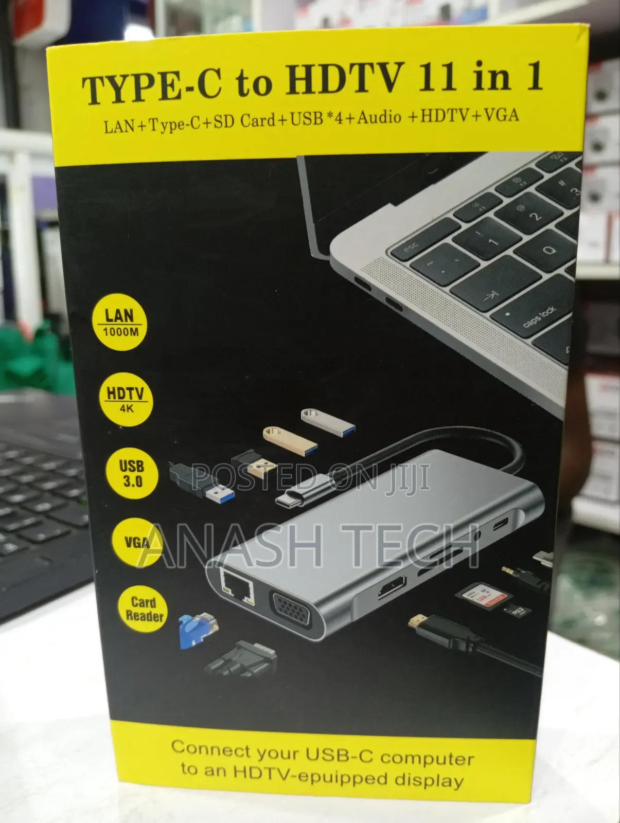 11 in 1 Multiport Usb-C Type C Hub to Usb 3.0 Hdmi Rj45