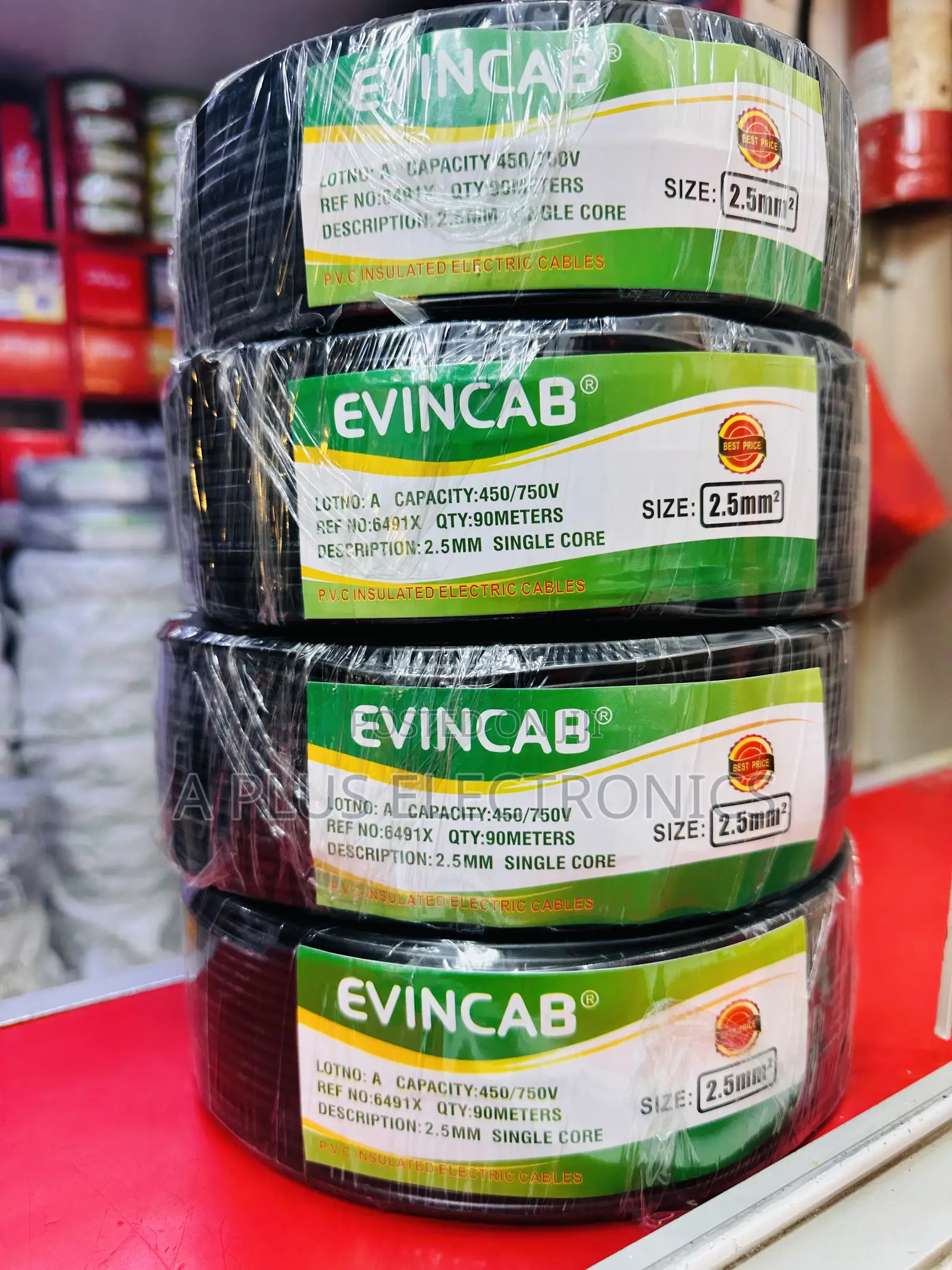 Evincab 2.5mm Single Core Wiring Cable 90m(Black) – Durable Copper
