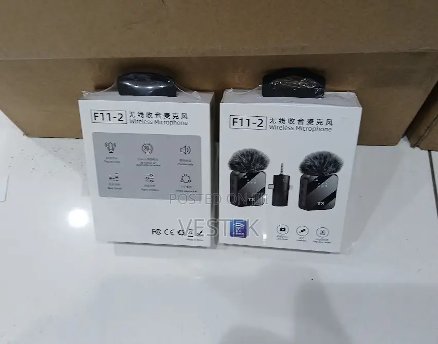 F11-2 Dual Microphone Wireless Lapel Microphone Cell Phone Recording
