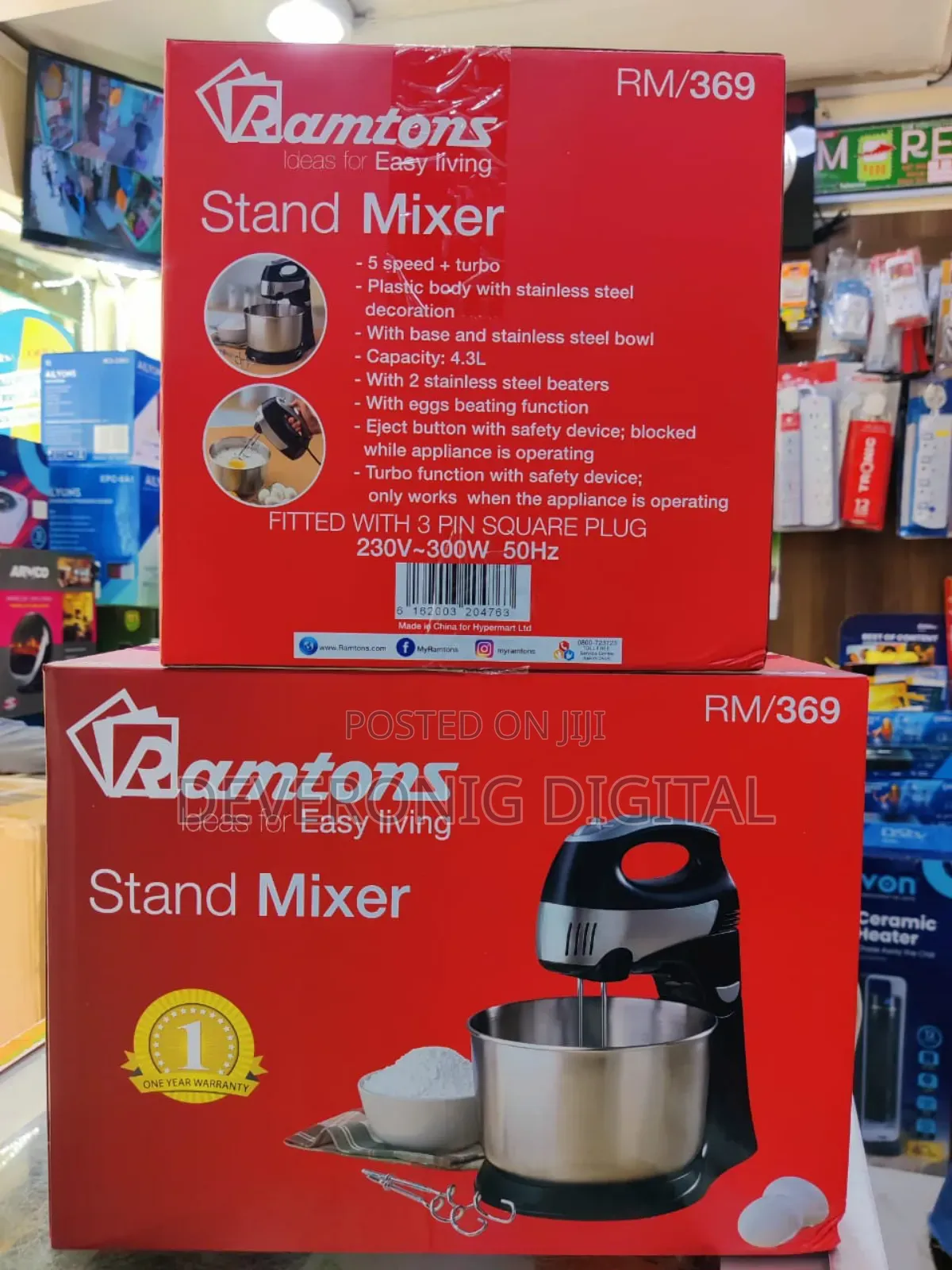 *Ramtons Stand Mixer 4.3litres 5-Speed+Turbo