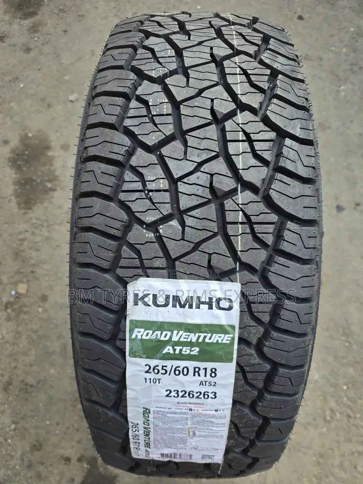 265 /60 R18 Khumo Tyres (All Terrein) Korea.