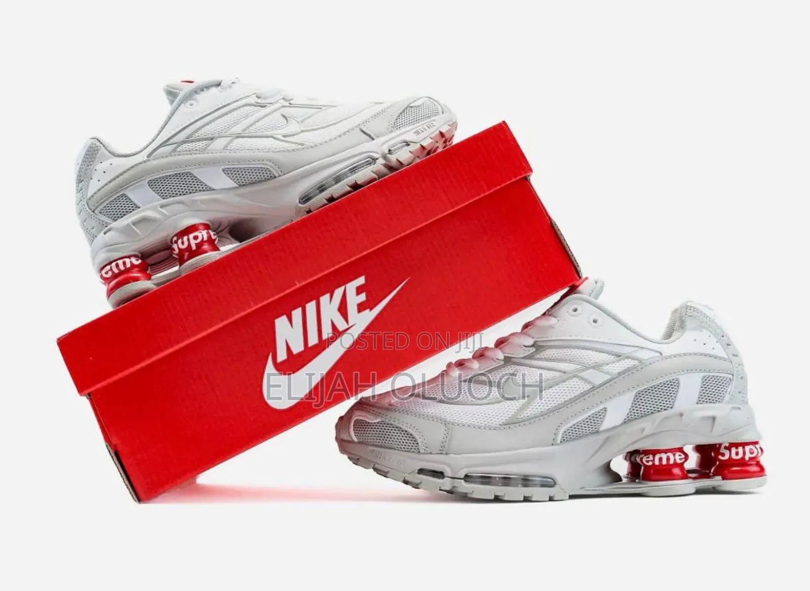Nike Shox Supreme White Grey Fog