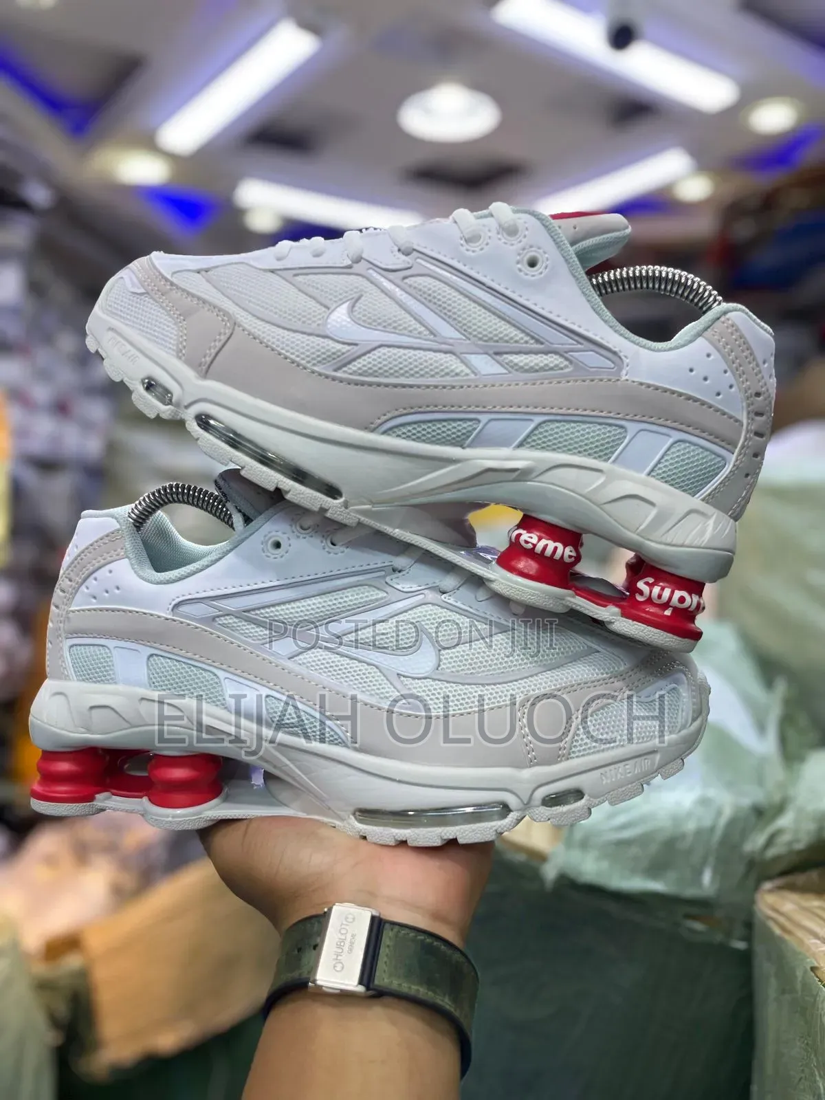 Nike Shox Supreme White Grey Fog