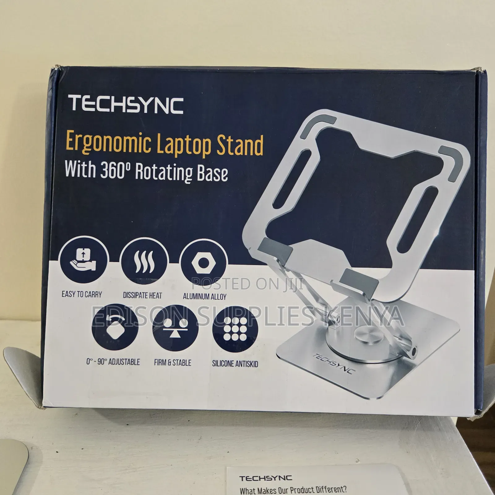 Original Laptop Stand Techsync Aluminium Rotating Base Tablet Holder