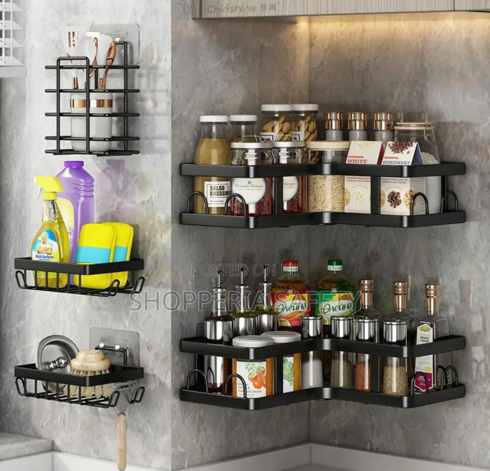 5 PCS Rectangular Bathroom/ Kitchen Corner Shelf
