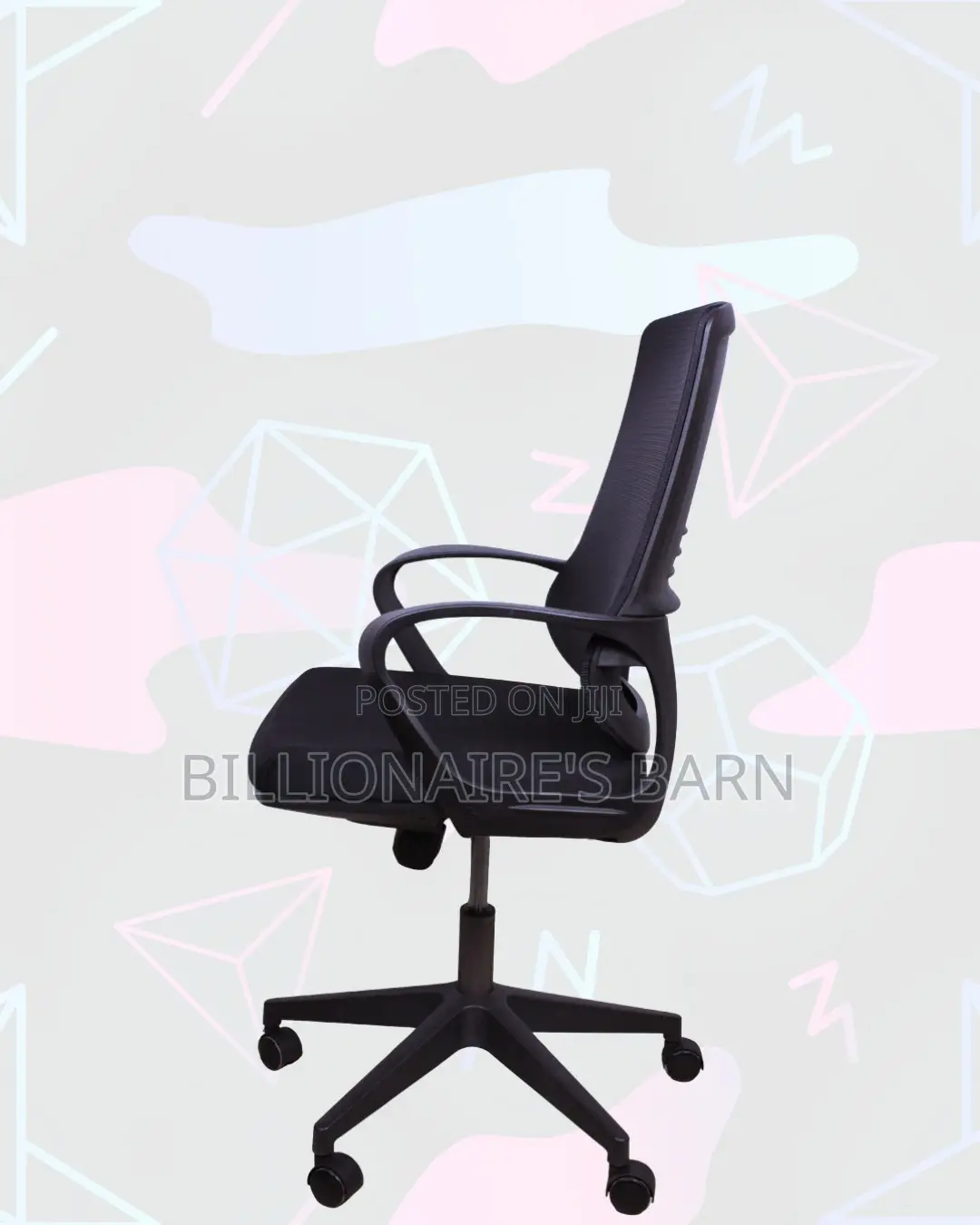 Black Mid-Back Mesh Chair | Smooth Rolling Comfort for Busy Workdays |