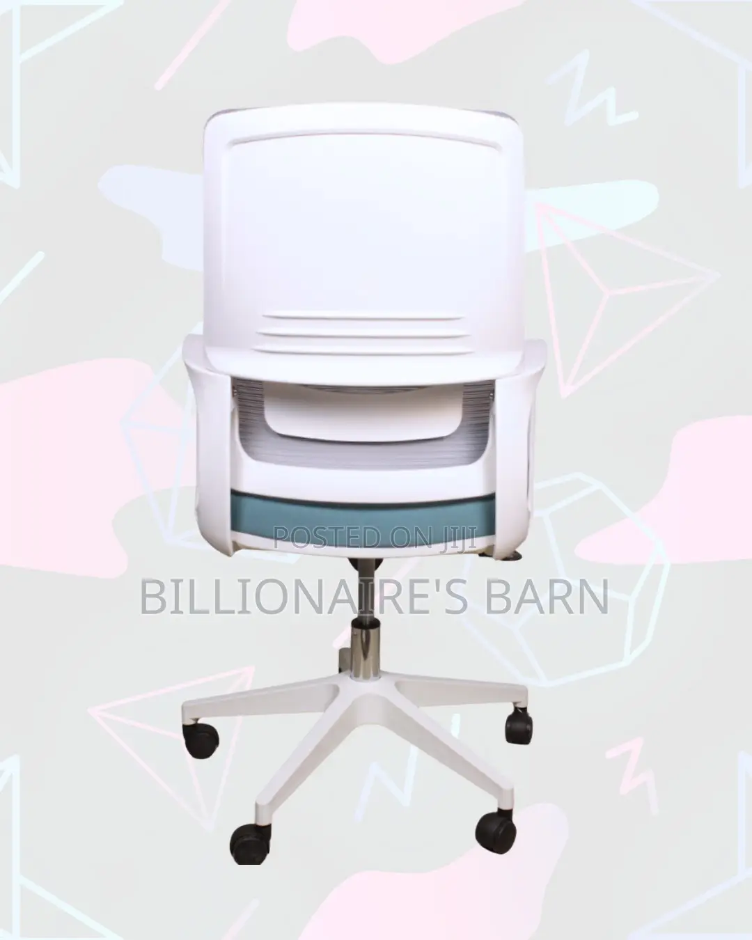 White Mid-Back Mesh Chair | Rolling Comfort for Busy Workdays |