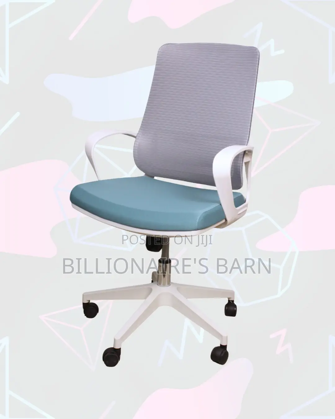 White Mid-Back Mesh Chair | Rolling Comfort for Busy Workdays |