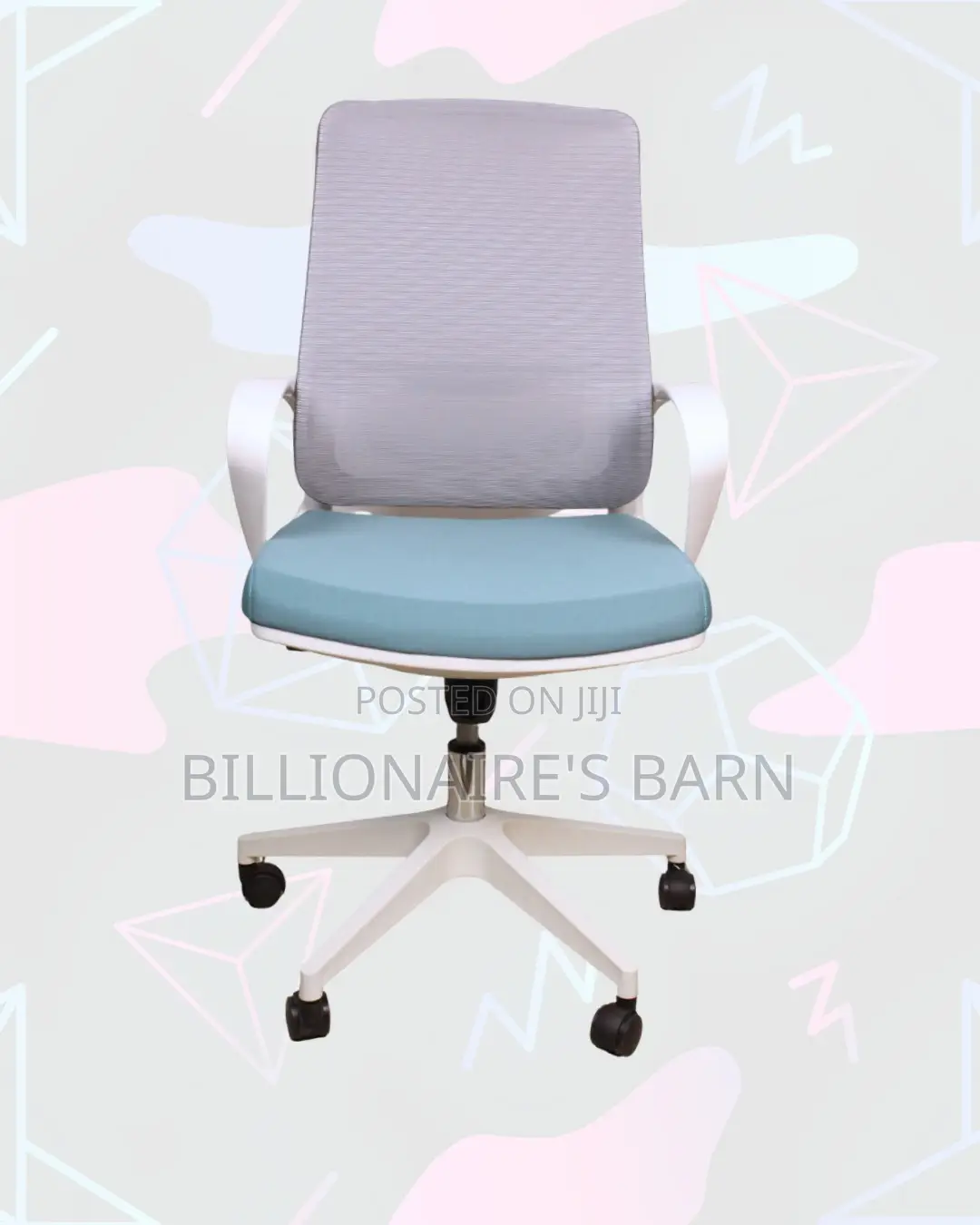 White Mid-Back Mesh Chair | Rolling Comfort for Busy Workdays |
