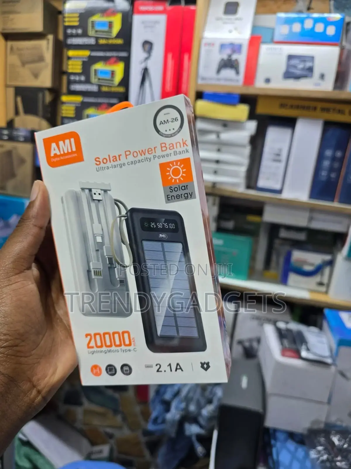 Ami Am-26 Portable Solar Power Bank 2.1a Fast Charge
