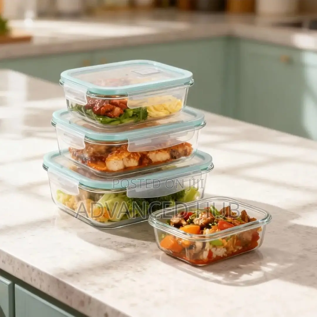 4 PCS Glass Food Container Set