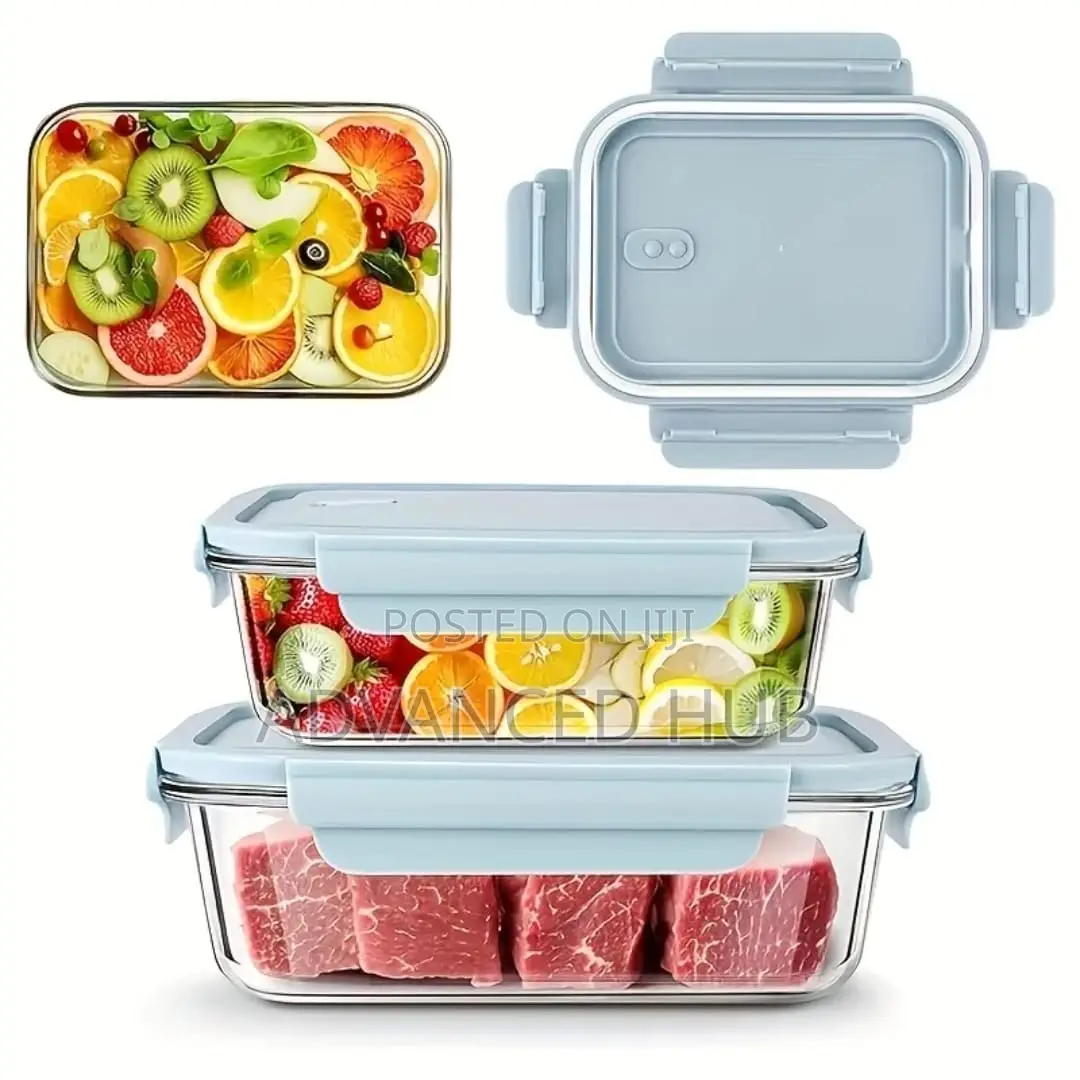 4 PCS Glass Food Container Set