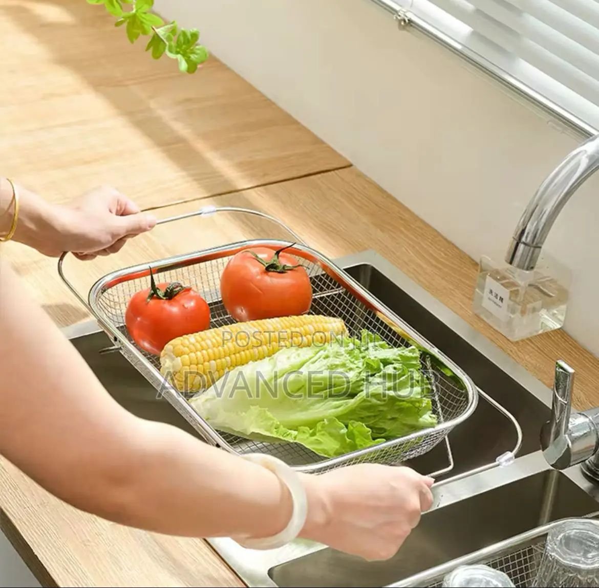Stainless Steel Expandable Over-the-sink Colander